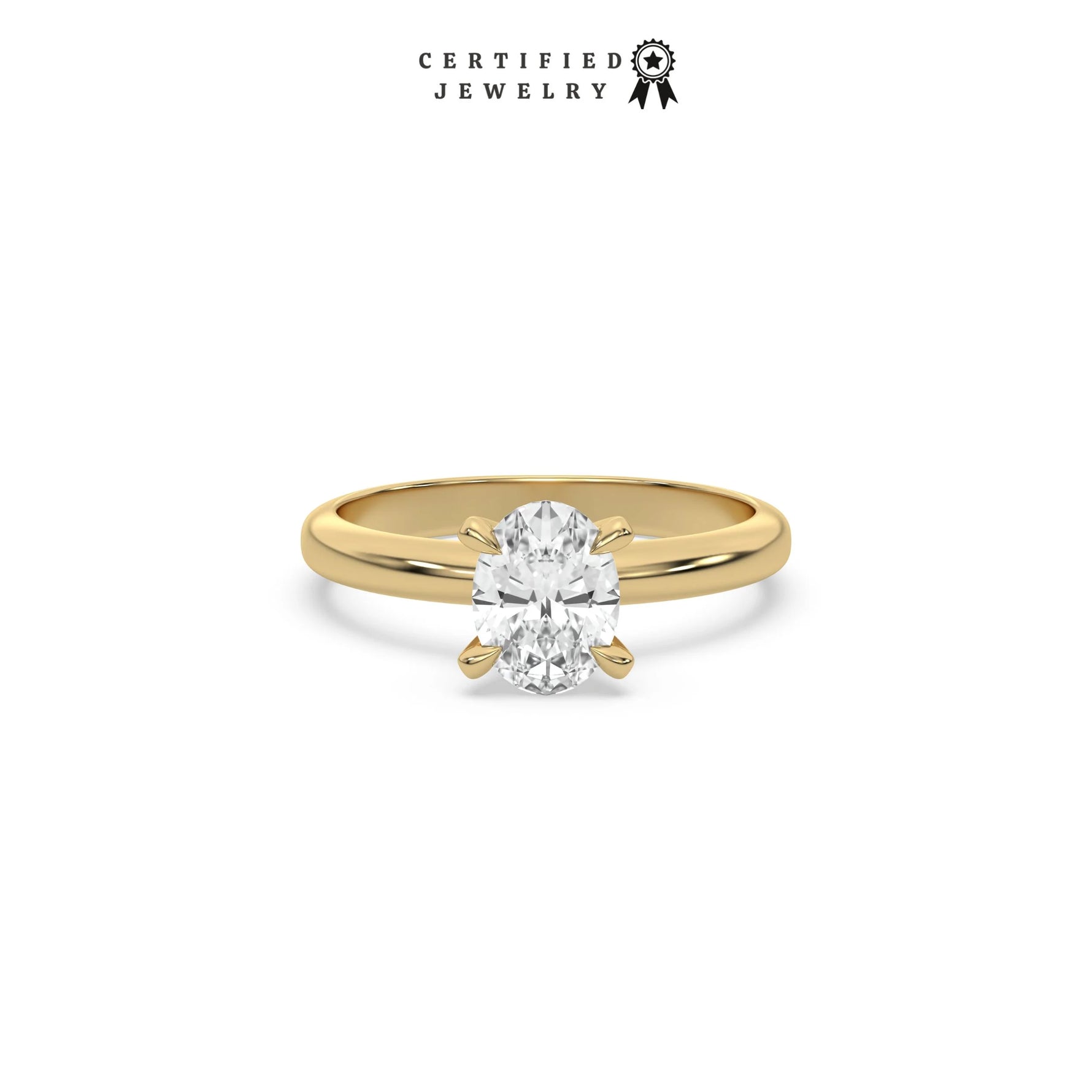 Oval Diamond Ring, Oval Engagement Ring, Solitaire Ring, Single Diamond Ring, 14K Gold Engagement Ring Promise Ring Diamond Propose Ring