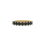 14K Yellow Gold Black Natural Diamond Half Eternity Ring