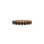 18K Rose Gold Oval Black Natural Diamond Half Eternity Ring