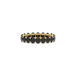 14K Yellow Gold Oval Black Diamond Full Eternity Ring