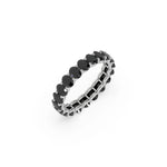 18K White Gold Oval Black Diamond Eternity Ring