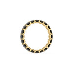 14K Yellow Gold Oval Natural Black Diamond Full Eternity Ring