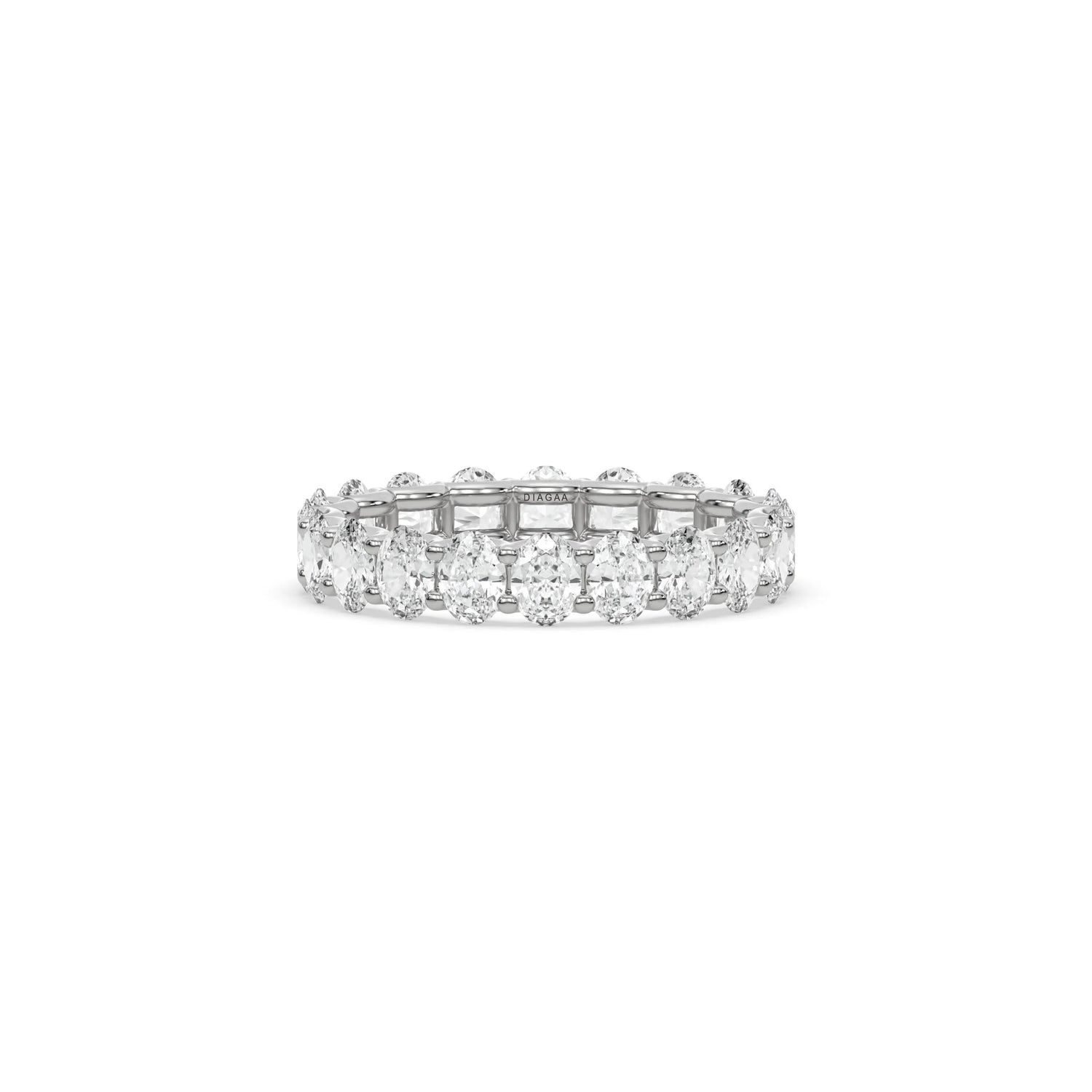 18K White Gold Oval Diamond Eternity Ring