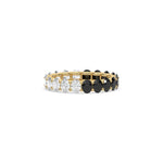 14K Yellow Gold Oval Diamond Half and Half Full Eternity Ring
