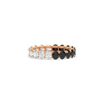 18K Rose Gold Oval Diamond Half and Half Eternity Ring