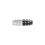 14K White Gold Oval Diamond Half and Half Eternity Ring