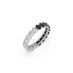 10K White Gold Oval Diamond Half and Half Full Eternity Ring