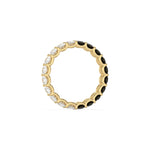 18K Yellow Gold Prong Setting Oval Diamond Half and Half Full Eternity Ring