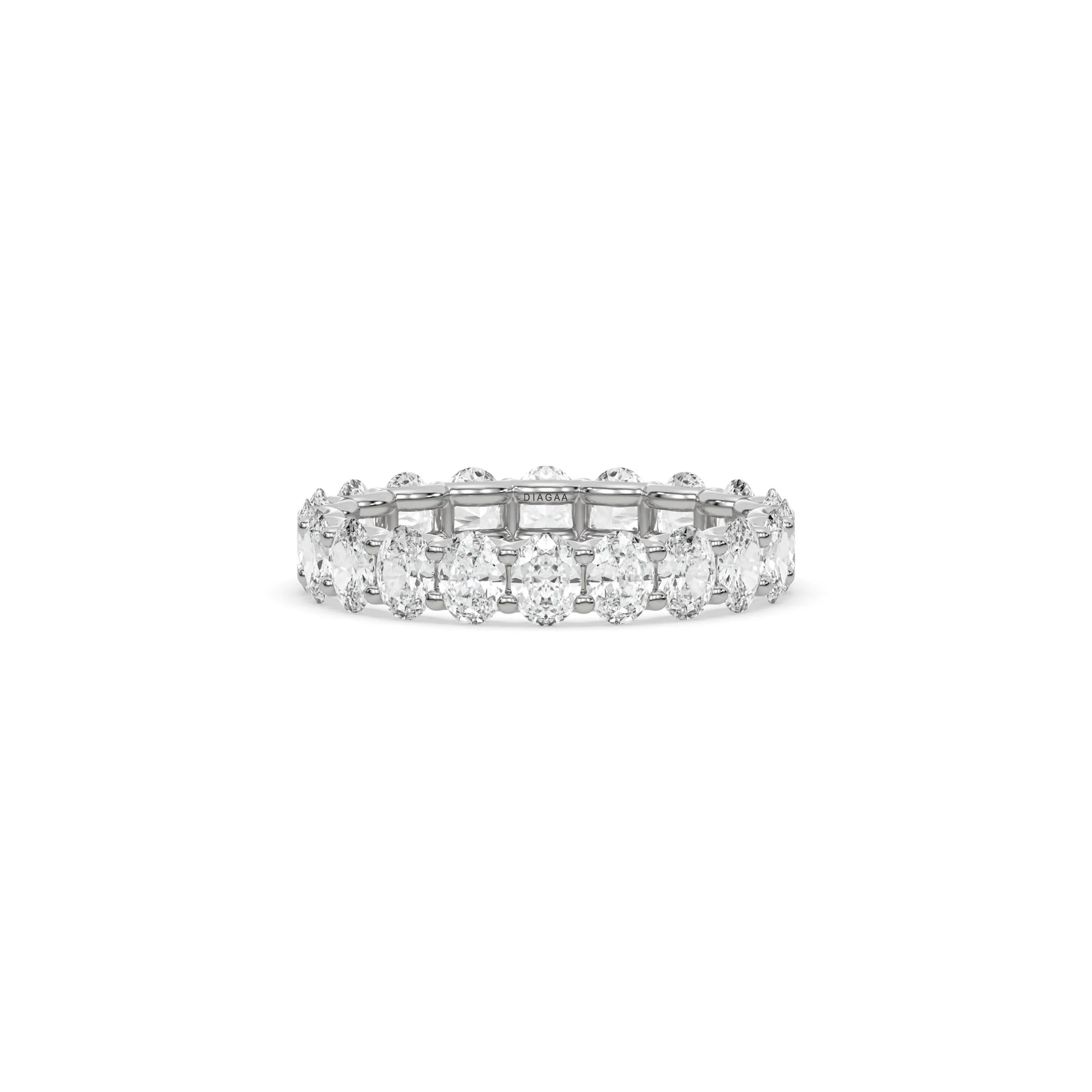 14K White Gold Oval Diamond Full Eternity Ring
