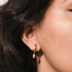 Oval Diamond Hoops Earring 