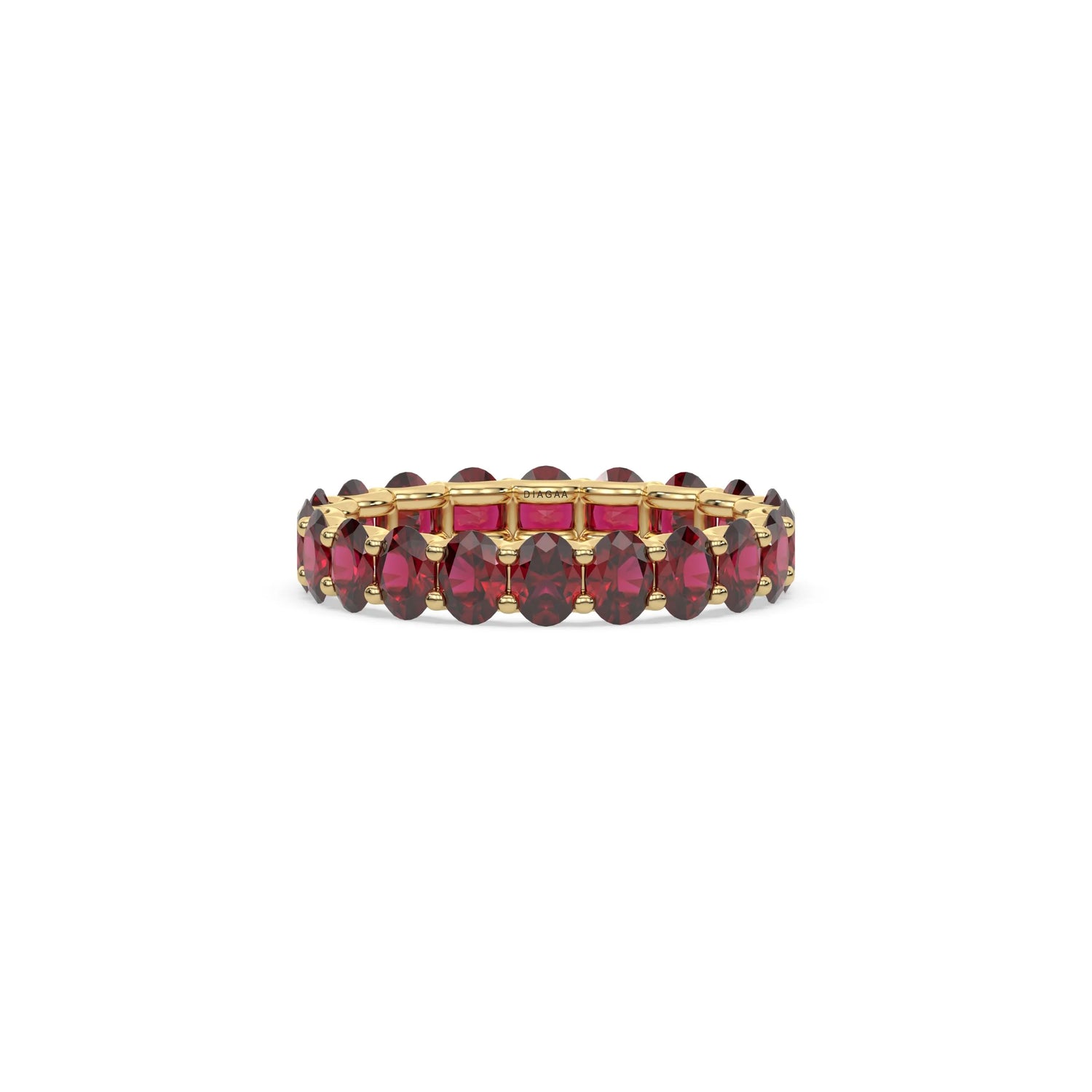 14K Yellow Gold Oval Ruby Full Eternity Ring
