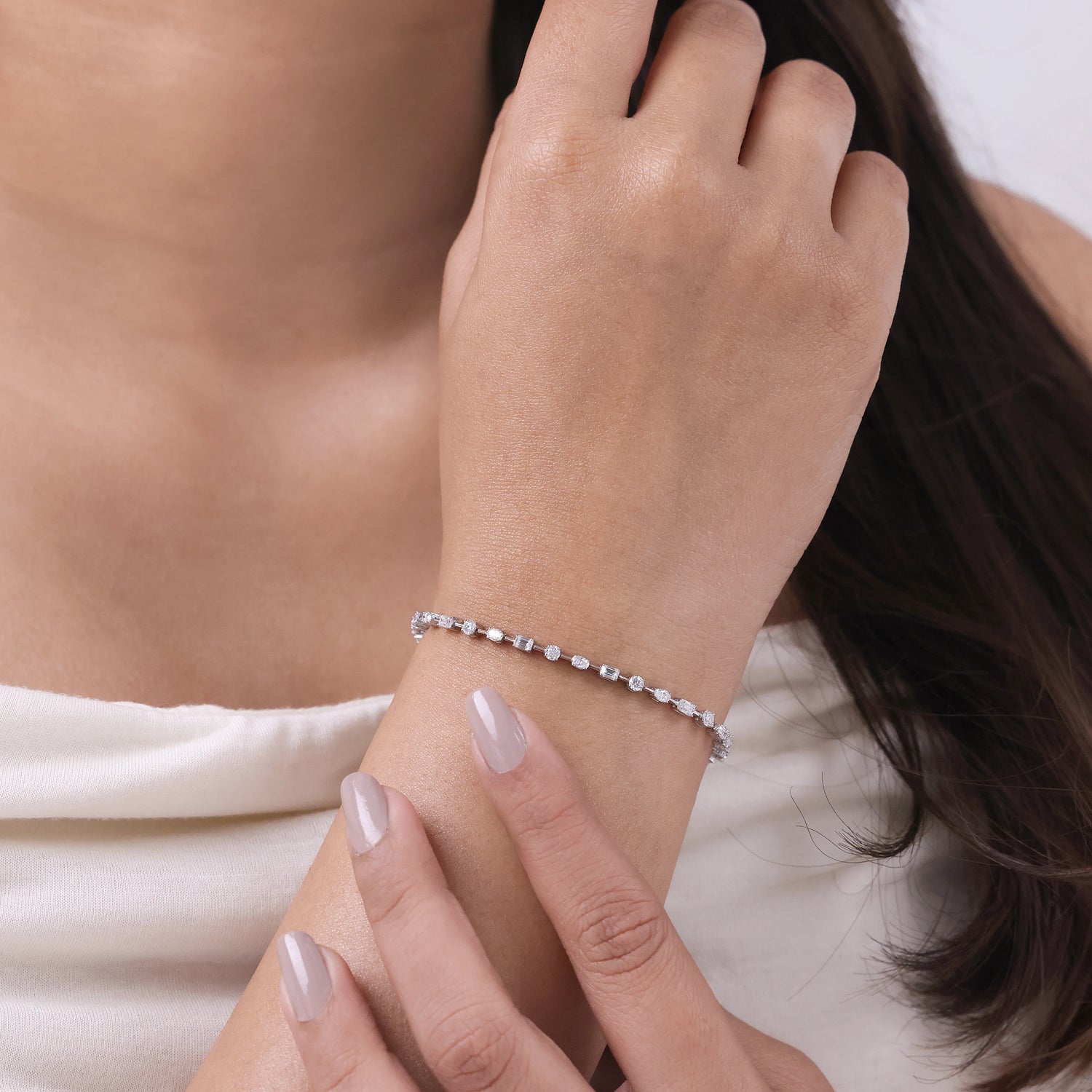 2.50 CT Multi-Shape Lab Diamond Link Bracelet