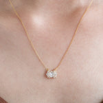  Oval and Round Diamond Twin Sparkle Pendant