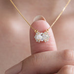 Oval and Round Diamond Women Twin Sparkle Pendant