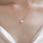 Oval and Marquise Diamond Cluster Necklace 