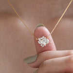 Round Diamond Gold Necklace 