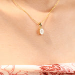 Oval Single Diamond Necklace