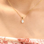 Oval diamond solitaire necklace