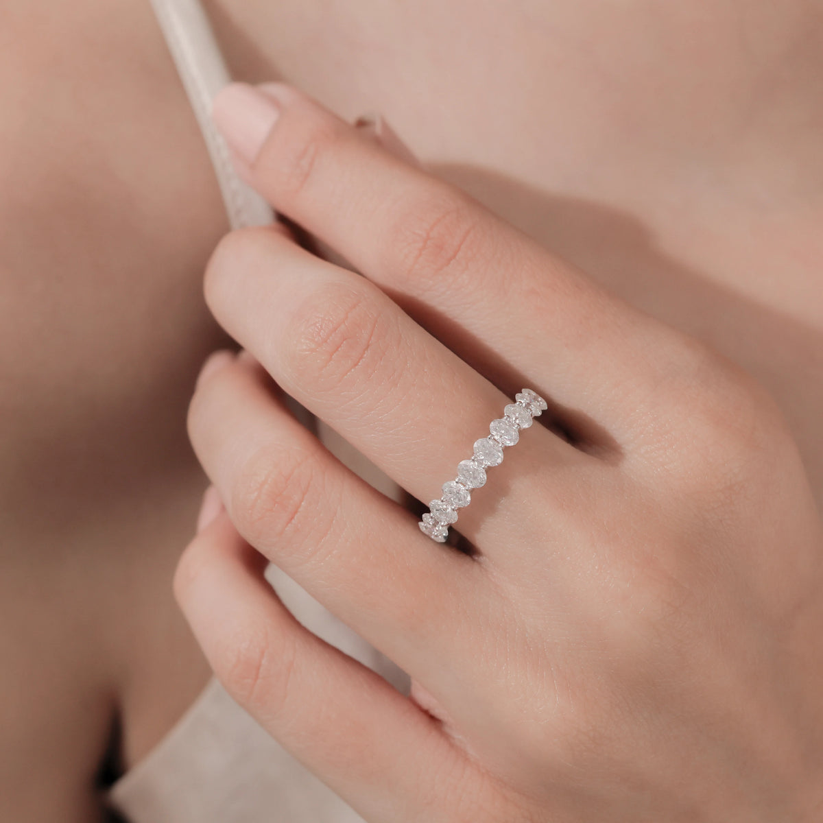 Oval Diamond Full Eternity Ring 