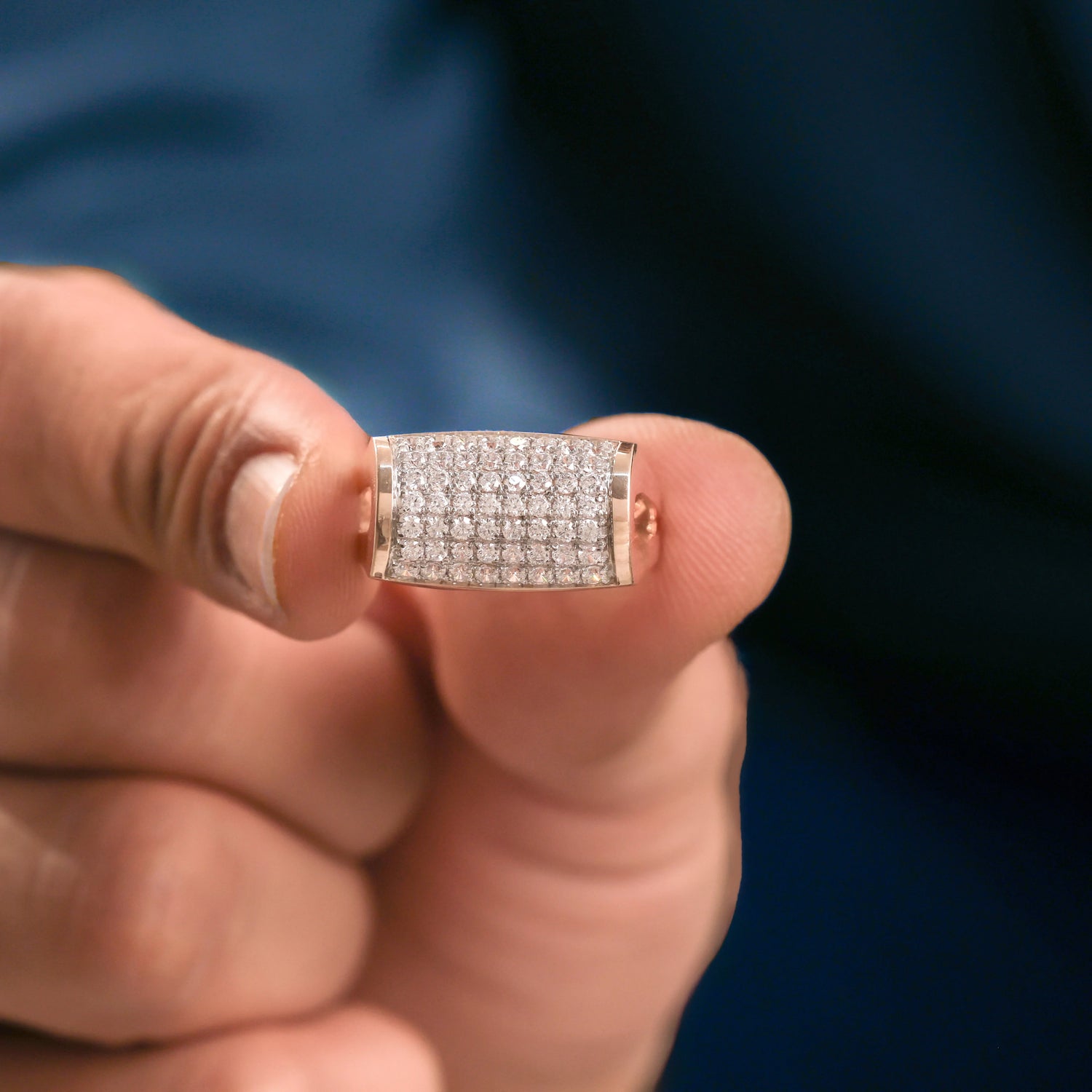1.08 CT Lab Diamond Pave Cluster Ring