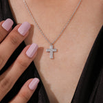 Round Diamond Cross  Necklace