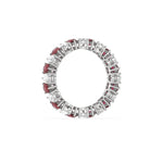 10K White Gold Pear Diamond and Ruby Gemstone Eternity Ring