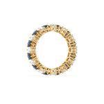 18K Pear Diamond and Sapphire Gemstone Eternity Ring