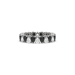 18K White Gold Pear Black and White Diamond Eternity Ring