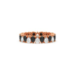 18K Rose Gold Pear Black and White Diamond Eternity Ring