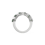 18K Pear Emerald Gemstone and Diamond Eternity Ring 