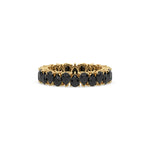 18K Yellow Gold Pear Black Diamond Eternity Ring