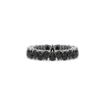 18K White Gold Pear Black Diamond Eternity Ring