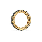 14K Yellow Gold Pear Black Diamond Eternity Ring