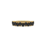 18K Yellow Gold Pear Black Diamond Eternity Ring 