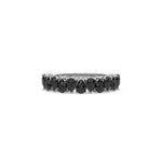 18K White Gold Pear Black Diamond Eternity Ring 