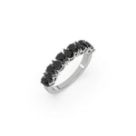14K Pear Black Diamond Eternity Ring 