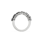 10K White Gold Pear Black Diamond Eternity Ring 