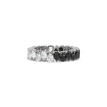 18K White Gold Pear Black and White Diamond Eternity Ring
