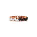 18K Rose Gold Pear Black and White Diamond Eternity Ring