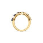 10K Yellow Gold Pear Sapphire Gemstone and Diamond Eternity Ring 