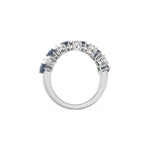 10K Pear Sapphire Gemstone and Diamond Eternity Ring 
