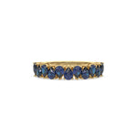 14K Yellow Gold Pear Sapphire Gemstone Eternity Ring 