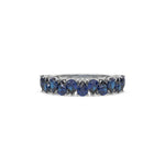 14K White Gold Pear Sapphire Gemstone Eternity Ring 