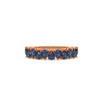 14K Rose Gold Pear Sapphire Gemstone Eternity Ring 
