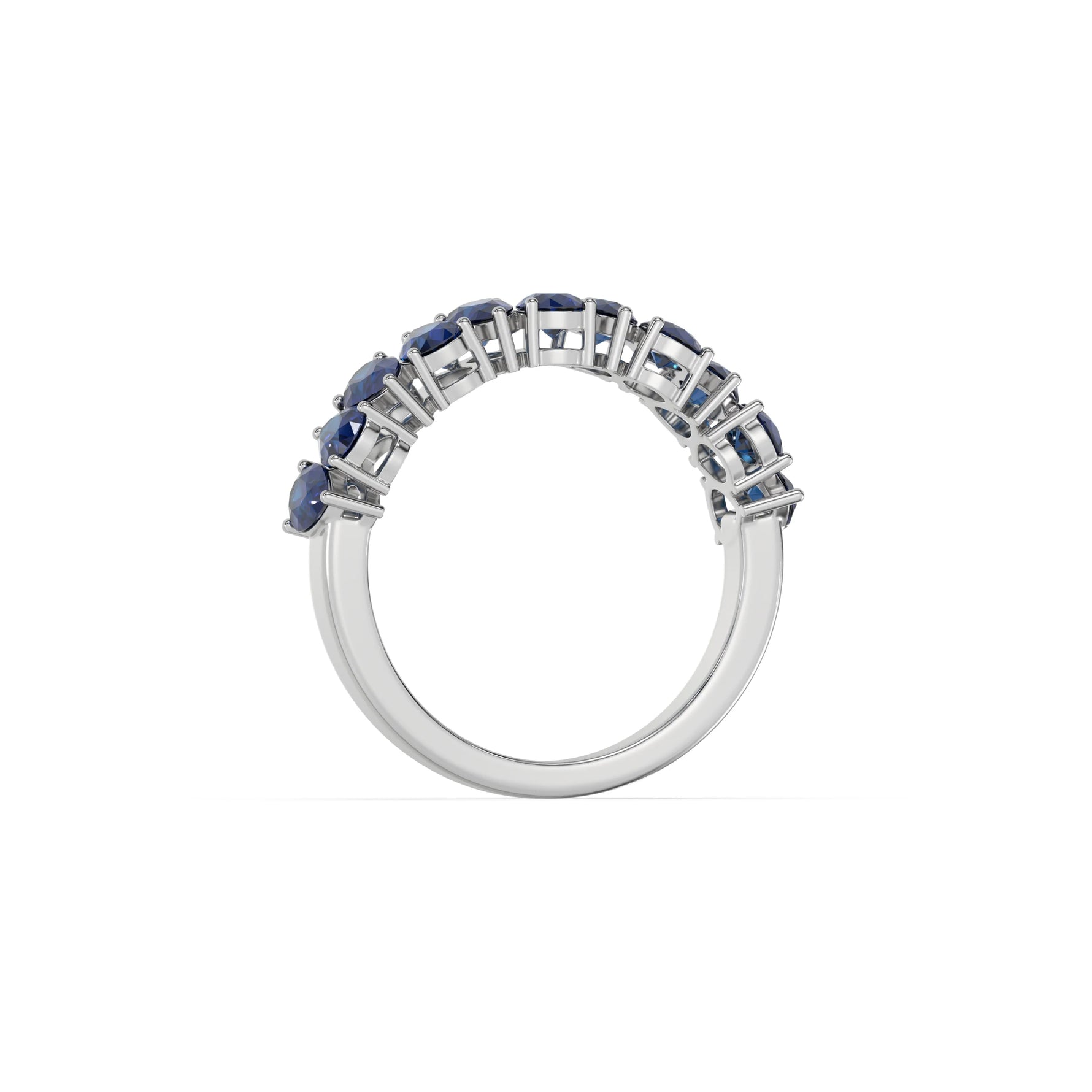 14K Pear Sapphire Gemstone Eternity Ring 