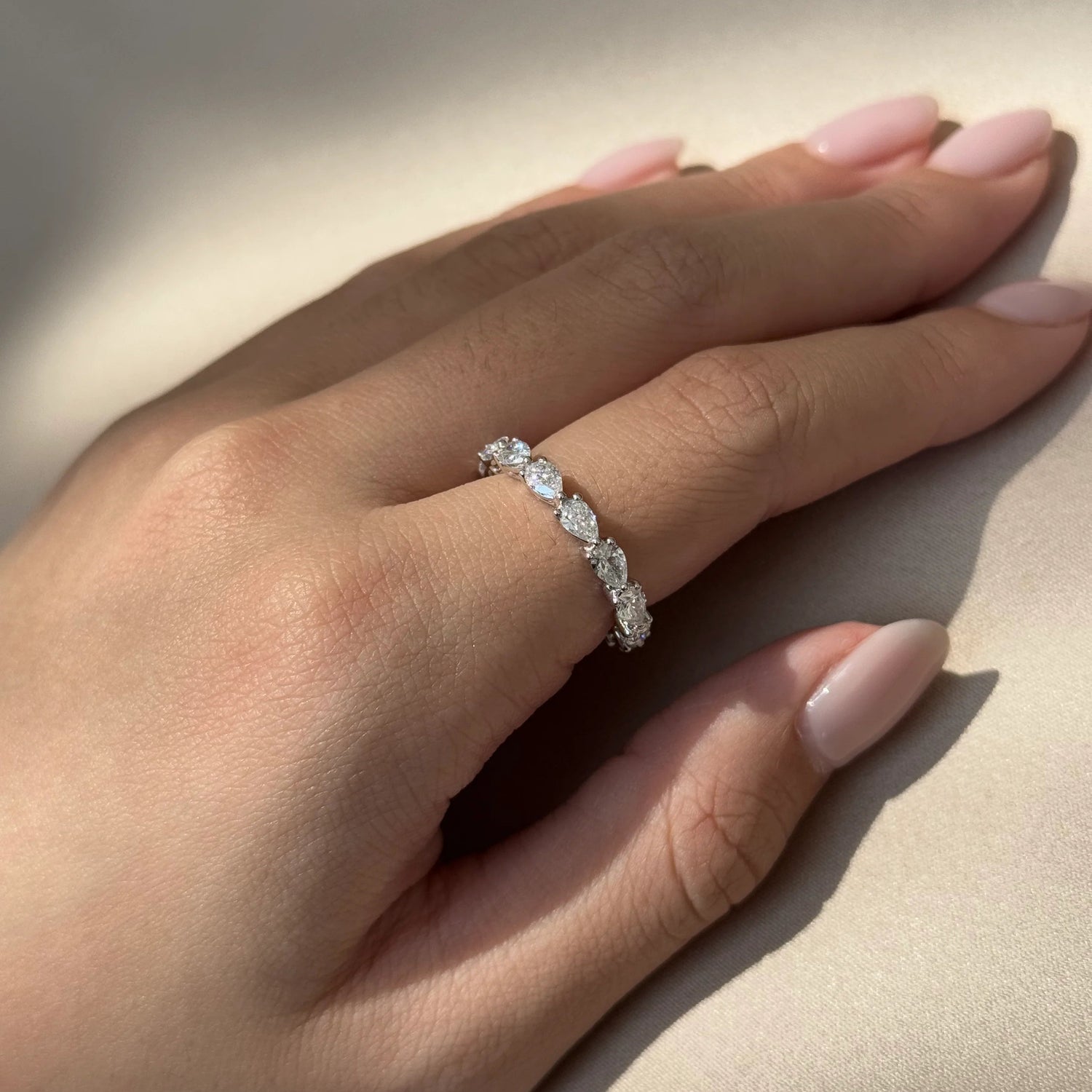 1.80 CT East West Pear Lab Grown Diamond Band