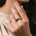 Pear Cut Diamond Half And Half Black Eternity Rind