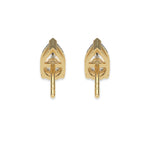 This yellow gold Classic Pear Diamond Earrings made with a pear-cut diamonds set in a four prong setting in back view