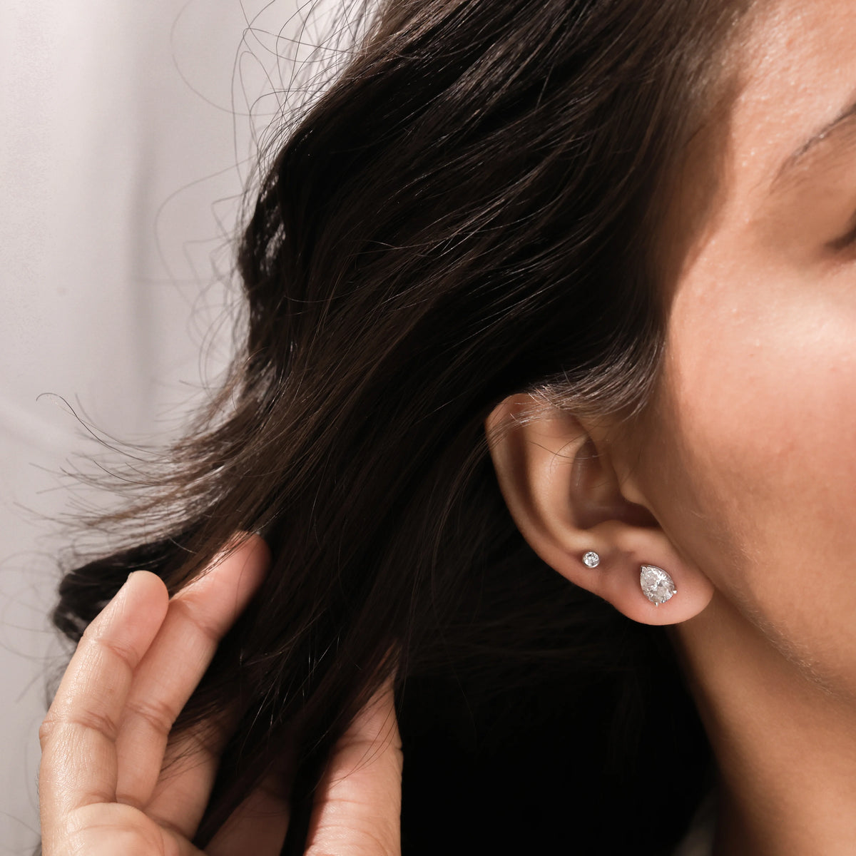 Pear Cut Solitaire Earring 