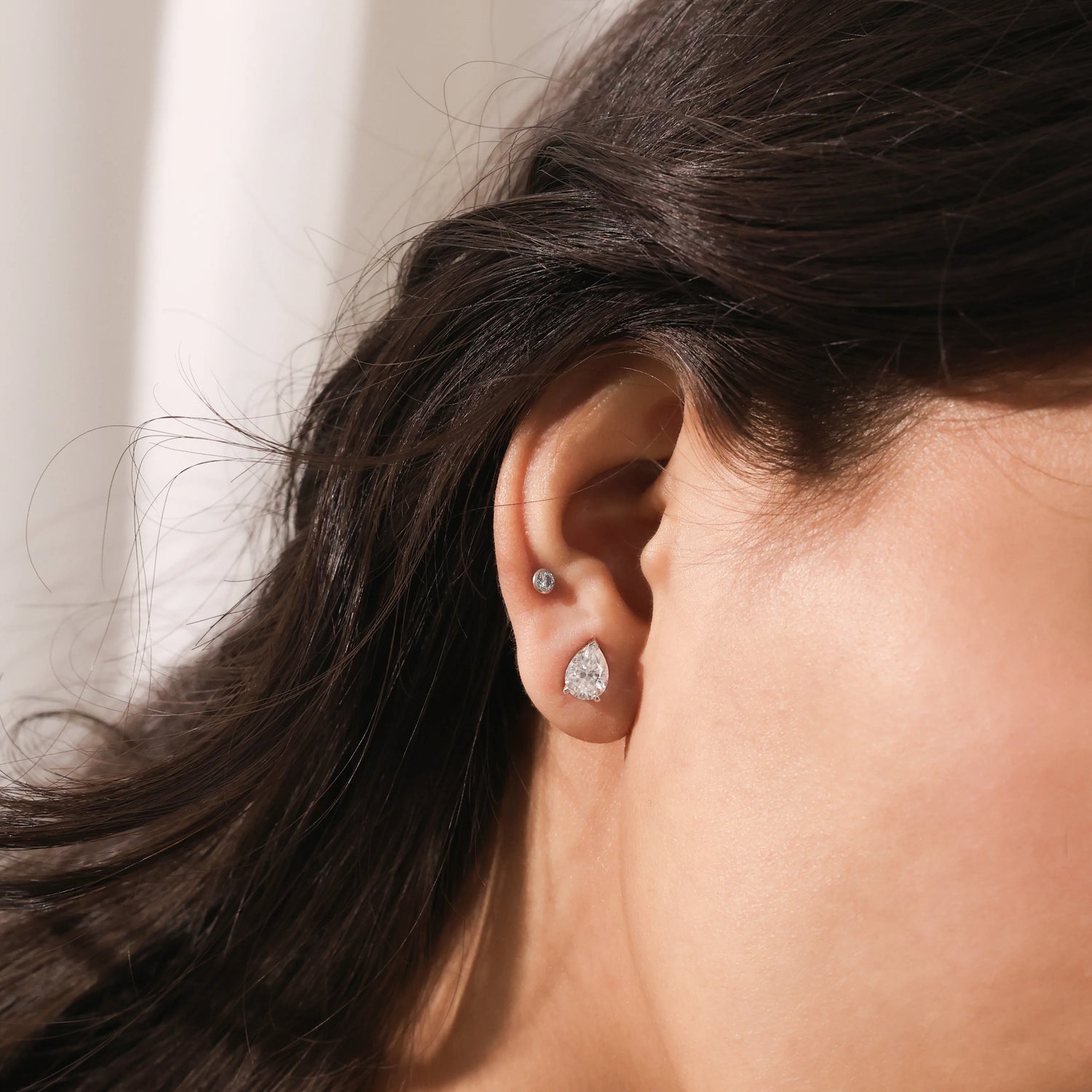 Pear Diamond Studs Earring 